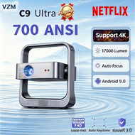 VZM&FINTEX  โปรเจคเตอร์พกพาง่าย   projector 700ANSI mini Supports 1080P 7000+ App โฟกัสอัตโนมัติ ปรั