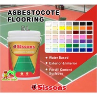 5L SISSONS ASBESTOCOTE FLOORING / WATER BASED / EXTERIOR & INTERIOR / CEMENT OR CONCRETE FLOOR /  ( 