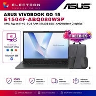 Asus VivoBook Go 15 E1504F-ABQ080WSP/ E1504F-ABQ081WSP/ E1504F-ABQ082WSP 15.6'' FHD Laptop (R5 40, 8