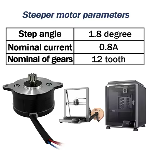 For Creality K1 K1C K1Max Extruder Stepper Motor with 12 Tooth Gear For creality Ender-3 V3/Plus K1S