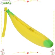 MOLIHA Banana Zero Wallet, Banana Shape 2.36*7.87 Inch Silicone Pen Bag, Multipurpose Silicone Yello