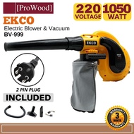 EKCO BV-999 1050W Multifunctional Electric Air Blower Vacuum Cleaning Duster Dust Blower Handheld Ca