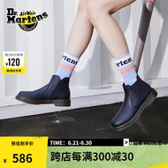 马丁（DR.MARTENS）2976 Y 英伦风时尚短靴软皮黑色切尔西靴 黑色 38