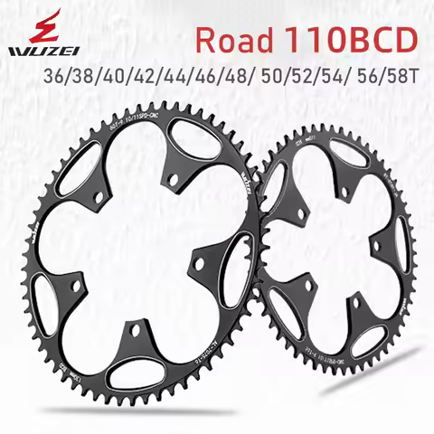 WUZEI 110 bcd chainring Road bike chainring 110bcd 5 bolt narrow wide 36T 38T 40T 42T 44T 46T 48T 50