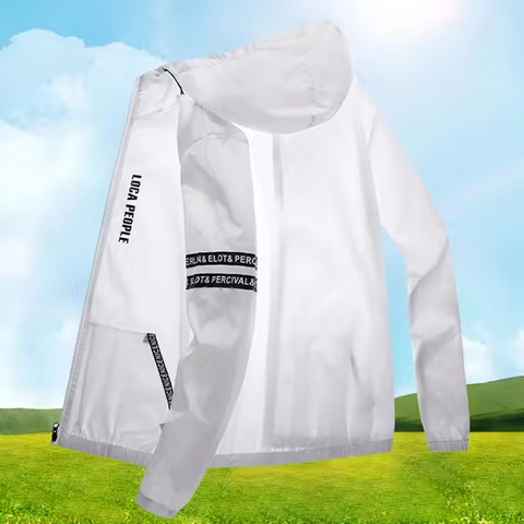 Sun Protection Clothing Men's Light Jacket Full Zip Sun Protection Hoodie Long Sleeve Sun Shirts for