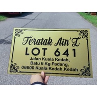 PAPAN ALAMAT RUMAH @HOUSE NUMBER PLATE @ PAPAN TANDA RUMAH @ SIGNAGE RUMAH @ SIGNBOARD RUMAH ARCYLIC