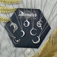Minimalist Moon Luna Necklace Gothic Witch Grunge