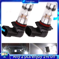 2x 9005 HB3 6000K 100W 2323 LED Projector Fog Driving Light Bulbs White