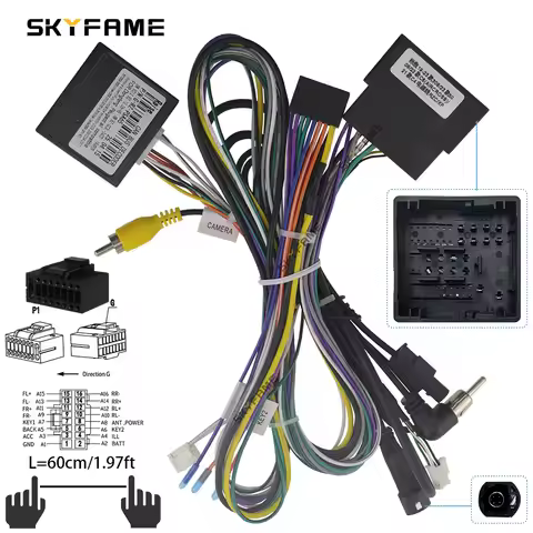 RAISE 16Pin Car Wiring Harness Adapter Canbus Box Android Radio Power Cable For Peugeot 3008 5008 Ci