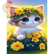 Cotton Cat Diamond Painting - DIY Diamond Painting Size 30x40cm - DIY Diamond Painting