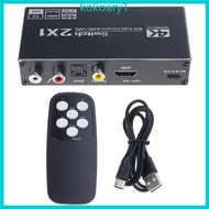 KOKO HDTV 2x1 Switcher Sound Splitter ARCs Function 4K UHD 1080P 240Hz Output