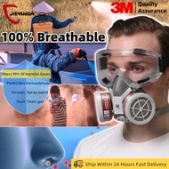 【EVOLVE】3M Mask 100% Breathable Gas Mask 6502-7 in 1 Dust Mask Respirator Mask Toxic Gas Mask N95 Ma