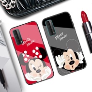 Casing Huawei Y7A Y6 Y7 Pro Y6S Y5P Y9 Y5 Prime 2018 Y7P Y7 Prime 2019 Y8P Y9S Cute Cartoon Mickey Minnie Mouse pattern glass Phone hard Case Shockproof Protective Cover