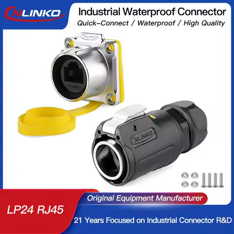 CNLINKO M24 RJ45 Waterproof Connector LP24 Internet Network 8P8C Connector CAT3 CAT6 IP68 RJ45 Indus