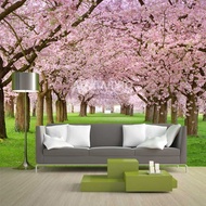 Wallpaper Custom Motif Bunga Sakura- Wallpaper Dinding- Wallpaper