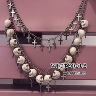 Skull Cross Necklace Y2K Exaggerated Necklace