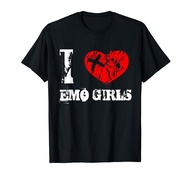 I love emo boys, I love emo girls - Funny Emo Goth matching T-Shirt