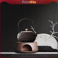 PETSOLA Tea Pot Heater Teapot Warmer Holder Tea Warmer Stand Stoneware Teapot Warmer for Tea Cafe Ca