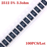 100pcs 2512 SMD Resistor 3.3ohm 3.3R 3R3 Chip Resistance 1W