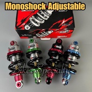 MONOSHOCK MRU RACING LC135 Y15 Y16 200MM 203MM 205MM MONO ADJUSTABLE BUTTERFLY GREEN MERAH