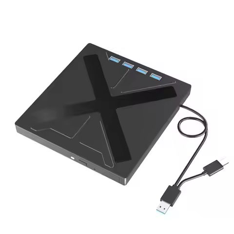 L07A-7 In 1 USB 3.0 CD DVD Burner Type C External CD DVD Optical Drive USB Hub Portable CD DVD Playe
