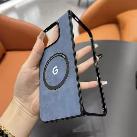 For Magsafe Sheepskin Leather Magnetic Phone Case For Google Pixel 9 Pro Fold Wireless Charging Cove