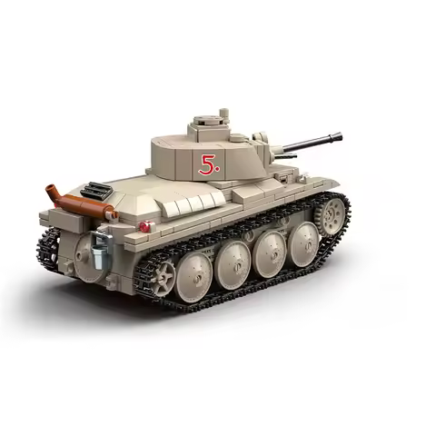 World War LT-38 PZ.38(t) Light Tank Vehicle Military Model BuildING Block WW2 Germany Army Figures C