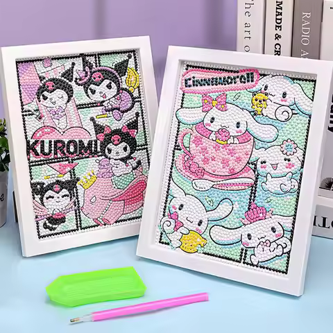 Sanrio Diamond Painting Hello Kitty Cartoon Full Diamond Mosaic 5D DIY Cross Stitch Kits Diamond Art
