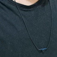 2mm Thickness Black Dark Blue Nylon String One Hook Amulet Necklace.