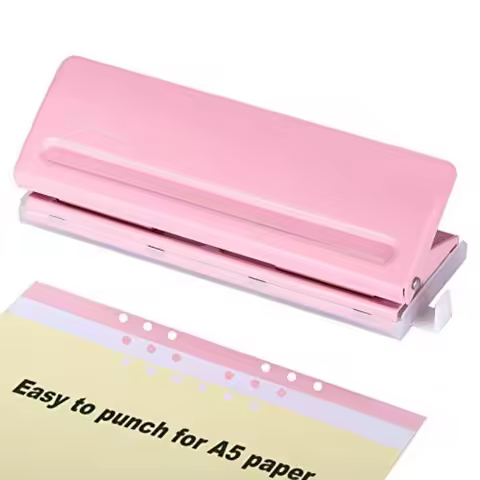 Adjustable 6 Hole Punch for Planners and 6Ring Binders: Metal Six Hole Puncher with 6 Sheet Capacity