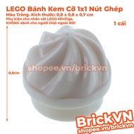 [1 Piece] LEGO Cake Size 1x1, Dimensions: 0.8 x 0.8 x 0.5 cm, White (NOT for real ones of life)