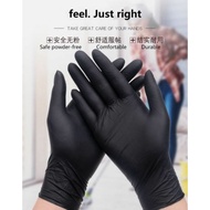 [100pcs]Blac/ Disposable NITRILE GLOVES Powder Free/SARUNG TANGAN/优质手套/美容 (100pcs)Nitrile Gloves Black