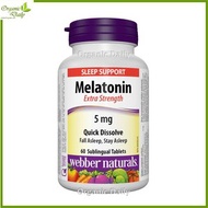 Webber Naturals - 特強甜睡 褪黑激素 (5 毫克) 60 粒 [平行進口] 此日期前最佳:2028年05月31日 時差失眠睡眠質素精神緊張
