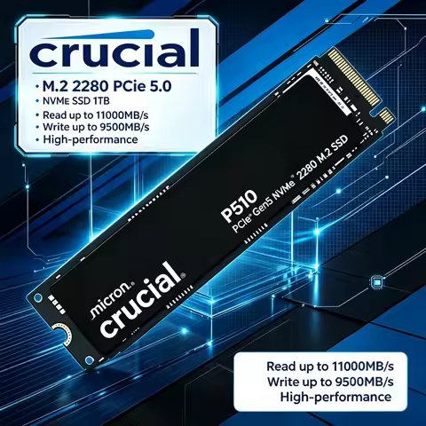 High-Performance M.2 2280 PCIe 5.0 NVMe SSD, Crucial P510 1TB, 11000MB/s Read & 9500MB/s Write, Upgr