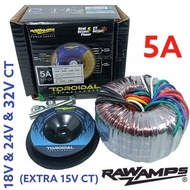 TOROID DONAT 5A CT 18V - 24V - 32V RAWAMPS Toroidal Donut Transformer/ 5A 18V & 24V & 32V Extra 15v 