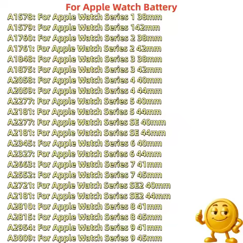 Brand New For iPhone Watch Series SE 1 2 3 4 5 6 7 8 Bateria For IWatch S1 S2 S3 LTE S4 S5 S6 S7 S8 