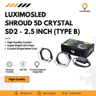 2 PCS Shroud 2.5 Inch Biled Crystal Angel Eyes 5D 3 Light Mode Control By App RGB SD2B - LUXIMOS
