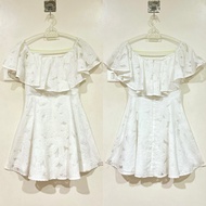 Evening Dress Suitable For Going Out Openwork Pattern White *Forward*Secondhand*