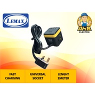 LMX USB-C & USB-A 3 Gang Multi Power Cube 3.1A Fast Charge (2M) Surge Protection Universal Trailing 