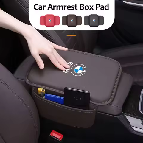 Car Seat Armrest Box Protector Cushion Storage Box Cover Pad For BMW M M3 M5 X1 X3 X5 X6 E46 E39 E36