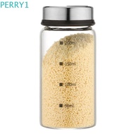 PERRY1 Spice Jars with Scale Perforated BBQ Spice Bottle Kitchen Supplies Condiment Storage Salt Jar