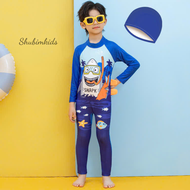 (Mẹ Shubim)-BD24-Bộ Đồ Liền Thân-Đồ Bơi Dài Tay Cho Bé Họa Tiết Ngộ Nghĩnh 3-12 Tuổi