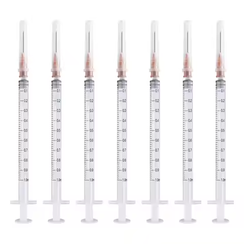 High Quality Sterile Disposable 1ml Syringe With Needle 26G 1/2inch, Individually Wrapped for Measur