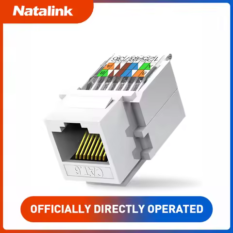 Natalink Cat6 RJ45 Toolless Keystone Ethernet Module Female Jack Network Punch Down Connector (Not c