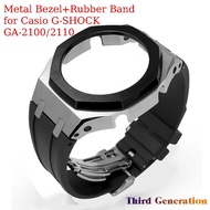 Third Generation Metal Bezel with Screws+Rubber Watch Band for Casio G-SHOCK GA2100/GA-2100/2110 Mod