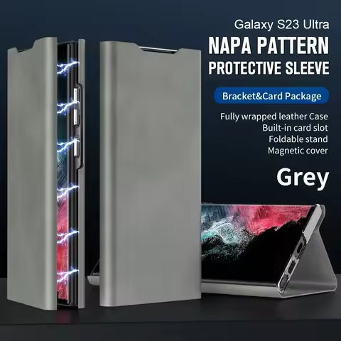 Magnetic Flip Leather Stand Card Insertion Case for Samsung Galaxy S24 S23 S22 Ultra Cover Pen Slot 