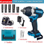 [300 dari cuci gudang] Kamolee Tool DTW285 520 N.m 1/2" 1/4" Cordless Electric Impact Wrench Kompati