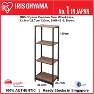 IRIS Ohyama | Open Shelf Rack | Brown | Steel and Wood Type | SWR-4212