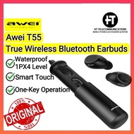 Awei T55 True Wireless Bluetooth Earbuds with Charging Case  Microphone Present