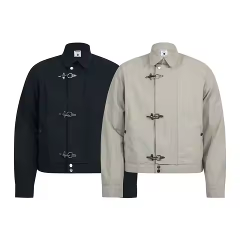 Subculture Harajuku Vintage Safari Coats Men Hooded Loose Zipper Sweatshirts Casual Streetwear Stand